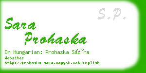 sara prohaska business card